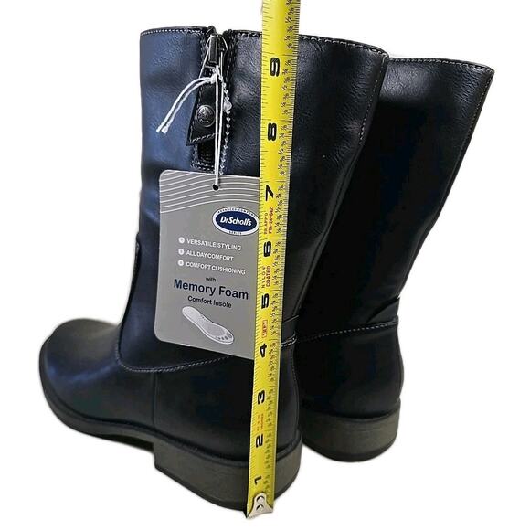 Dr Scholls Womens Size 6.5 Inertia Moto Boot Black Mid-Calf Memory Foam Comfort - Picture 4 of 9